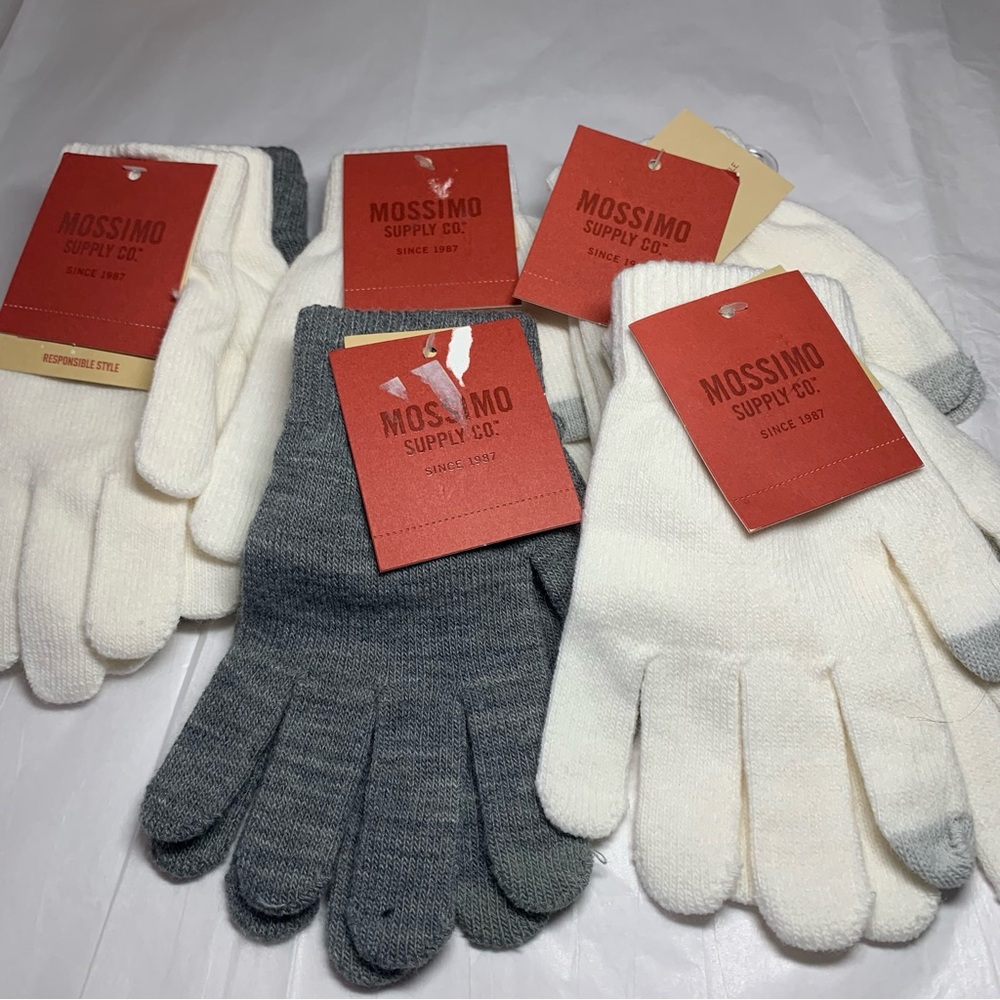 Mossimo Supply Co. Men's Gray and Cream Gloves